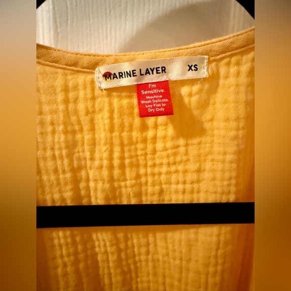 Marine Layer Yellow Cotton Wrap Dress Size XS - Picture 9 of 13